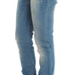 John Galliano Blue Wash Cotton Blend Slim Fit Jeans