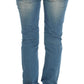 John Galliano Blue Wash Cotton Blend Slim Fit Jeans