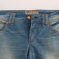 John Galliano Blue Wash Cotton Blend Slim Fit Jeans