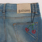 John Galliano Blue Wash Cotton Blend Slim Fit Jeans