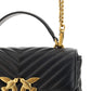 PINKO Black Calf Leather Love Lady Mini Handbag