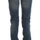 John Galliano Blue Wash Cotton Blend Slim Fit Bootcut Jeans