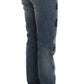 John Galliano Blue Wash Cotton Blend Slim Fit Bootcut Jeans