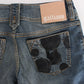 John Galliano Blue Wash Cotton Blend Slim Fit Bootcut Jeans