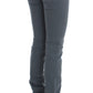 John Galliano Blue Cotton Blend Slim Fit High Waist Jeans
