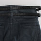 John Galliano Blue Cotton Blend Slim Fit High Waist Jeans
