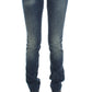 John Galliano Blue Wash Cotton Blend Slim Fit Jeans