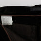 Ermanno Scervino Brown Cotton Velvet Zippers Slim Fit Pants