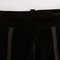 Ermanno Scervino Brown Cotton Velvet Zippers Slim Fit Pants