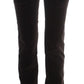 Ermanno Scervino Brown Cotton Velvet Zippers Slim Fit Pants