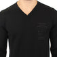 Ermanno Scervino Black Wool Blend V-neck Pullover Sweater