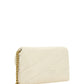 PINKO White Calf Leather Love Baby Small Shoulder Bag