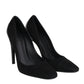 Bottega Veneta Bottega Veneta Women's Black Suede Leather Kid Luxe Heels