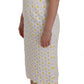Dolce & Gabbana White Sunflower Ricamo Sheath Dress