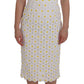 Dolce & Gabbana White Sunflower Ricamo Sheath Dress