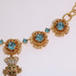 Dolce & Gabbana Gold Brass Handpainted Crystal Floral Necklace