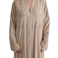 Dolce & Gabbana Beige Floral Applique Lace Kaftan Dress