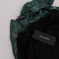 Dolce & Gabbana Green Floral Crystal Ricamo Sheath Dress