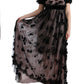 Dolce & Gabbana Black Pink Silk Applique Shift Dress