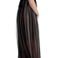 Dolce & Gabbana Black Pink Silk Long Shift Dress