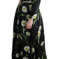 Dolce & Gabbana Multicolor Silk Sunflower Print Long Maxi Dress