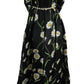 Dolce & Gabbana Multicolor Silk Sunflower Print Long Maxi Dress