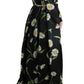 Dolce & Gabbana Multicolor Silk Sunflower Print Long Maxi Dress