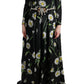 Dolce & Gabbana Multicolor Silk Sunflower Print Long Maxi Dress