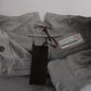 Ermanno Scervino Gray Silk Cropped Casual Pants