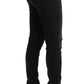 Acht Black Denim Cotton Bottoms Slim Fit Jeans