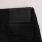Acht Black Denim Cotton Bottoms Slim Fit Jeans