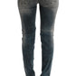 Cavalli Blue Wash Cotton Blend Slim Fit Jeans