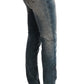 Cavalli Blue Wash Cotton Blend Slim Fit Jeans