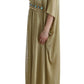 Dolce & Gabbana Gold Shift Long Blue Crystal Dress