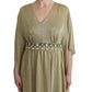 Dolce & Gabbana Gold Shift Long Blue Crystal Dress