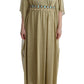 Dolce & Gabbana Gold Shift Long Blue Crystal Dress