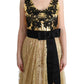 Dolce & Gabbana Gold Black Floral Lace Dress