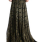 Dolce & Gabbana Black Yellow Crystal Lace Shift Dress
