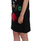 Dolce & Gabbana Black San Valentino Crystal Shift Dress