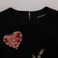 Dolce & Gabbana Black San Valentino Crystal Shift Dress