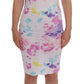 Roccobarocco White Printed Pencil Sheath Dress