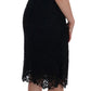 Dolce & Gabbana Black Floral Ricamo Sheath Dress