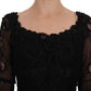 Dolce & Gabbana Black Floral Sheath Dress