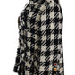 Dolce & Gabbana Black White Wool Knitted Crystal Jacket