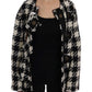 Dolce & Gabbana Black White Wool Knitted Crystal Jacket