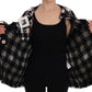 Dolce & Gabbana Black White Wool Knitted Crystal Jacket