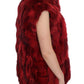 Dolce & Gabbana Red Coyote Fur Sleeveless Coat Jacket