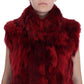 Dolce & Gabbana Red Coyote Fur Sleeveless Coat Jacket