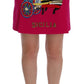 Dolce & Gabbana Pink Carretto Crystal Wool Skirt