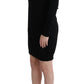MARGHI LO' Black Wool Long Sleeve Shift Dress